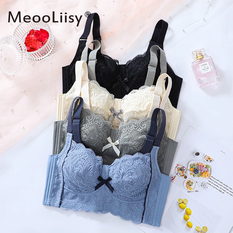 MeooLiisy Plus Size Minimizer Bras for Women Ultra-thin Wireless Underwear Push Up Lingerie adjustable Bras B C D Cup