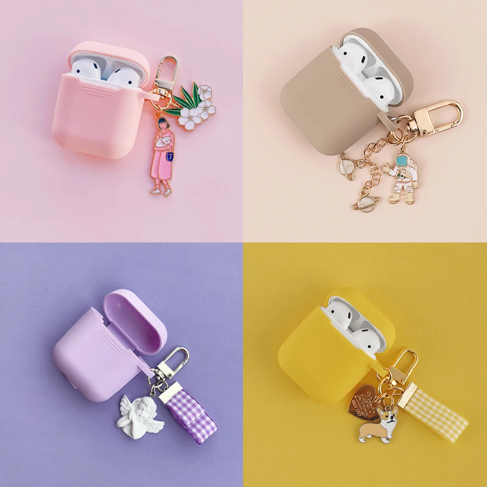 Брелок с астронавтом для Airpods 1 2 силиконовый чехол наушников Bluetooth беспроводной