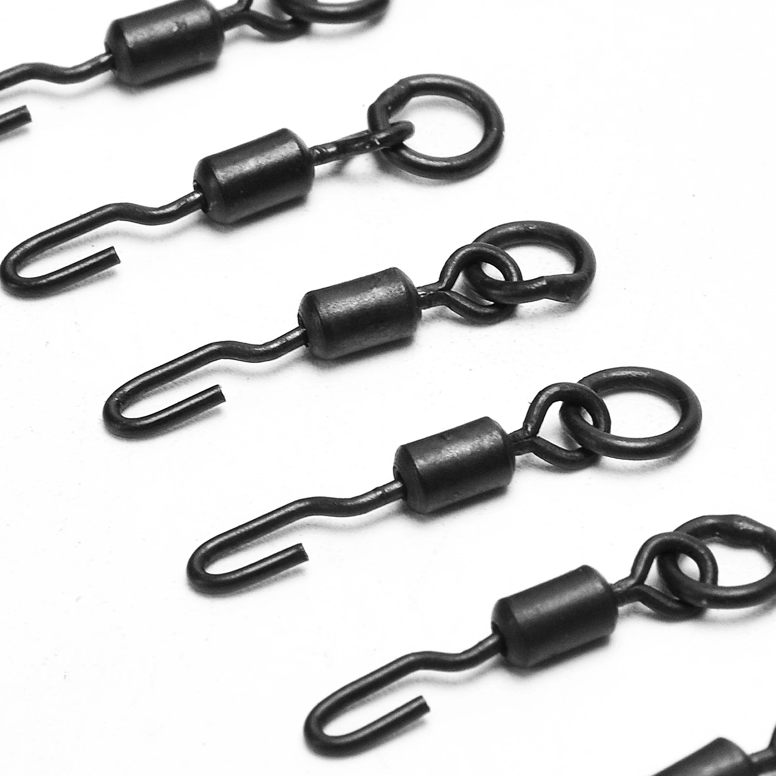 Lot De Spinner Swivels (émerillons Tournants) Pour Pêche à La Carpe - Noir, En Alliage De Cuivre, 10 à 100 Pièces