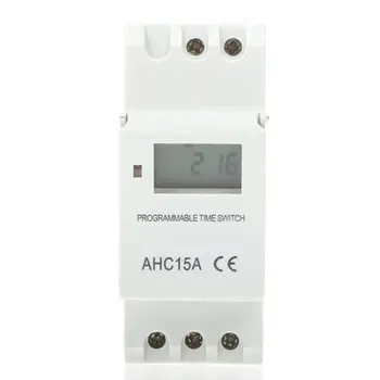 

AC220V 16A Programmable Digital Timer Switching Relay Control Din Rail Mount