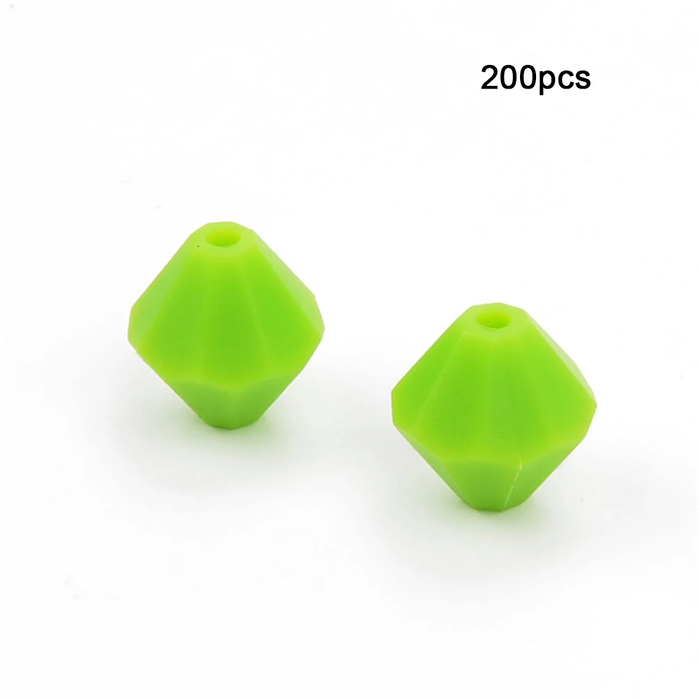 LOFCA 200pcs Baby Diamond Teethers Silicone Beads BPA Free Food Grade For Necklace Teething Beads Soft Chewable Nursing Toy DIY - Цвет: Chartreuse
