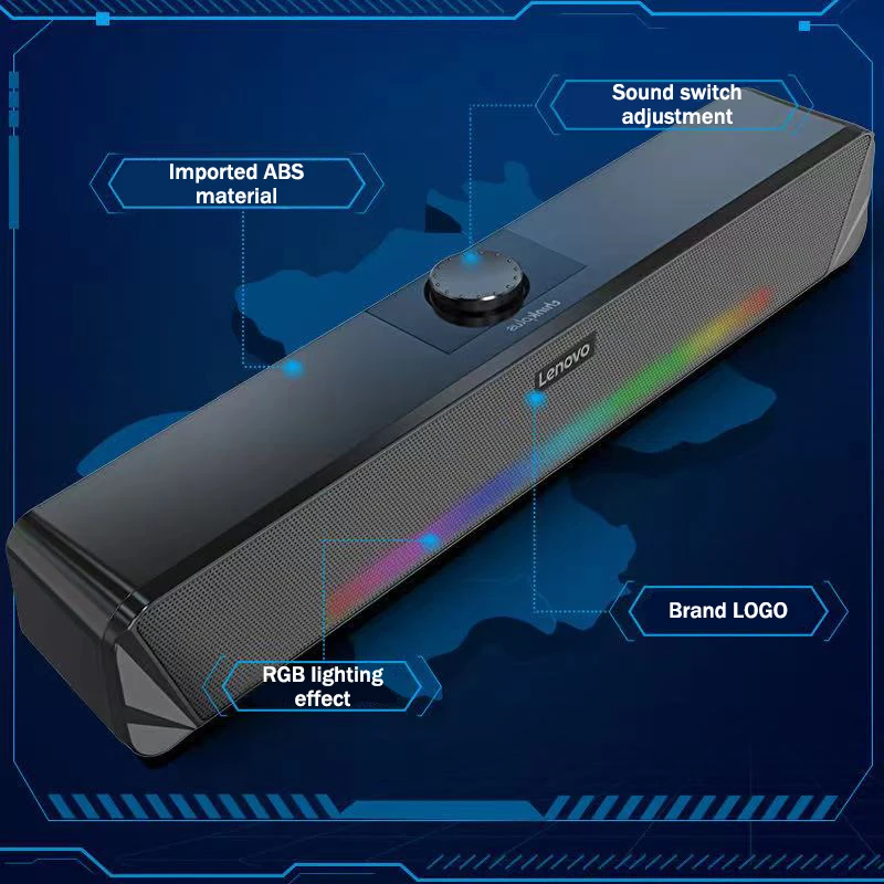 Lenovo TS33 Bluetooth 5.0 RGB Speaker Audio 360 Home TV Barra de sonido  envolvente Altavoz