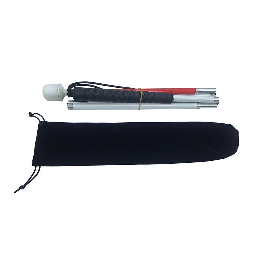 Bastone Bianco Pieghevole Per Non Vedenti In Alluminio - 155cm, 7 Sezioni, Leggero Con Impugnatura Antiscivolo E 2 Punte In Plastica - 3
