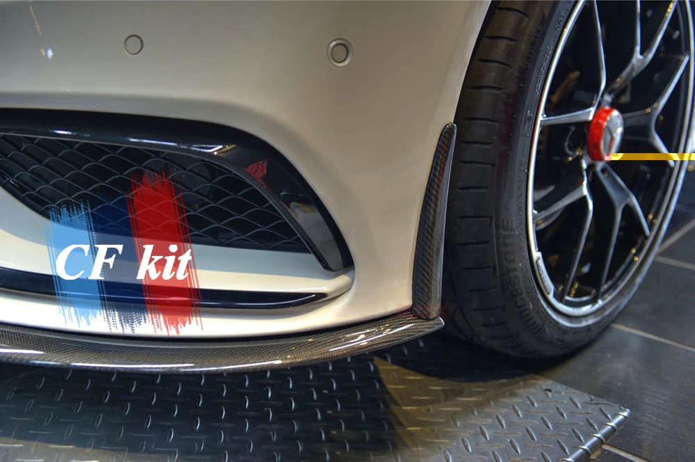 Настоящее карбоновое волокно передний бампер спойлер для Mercedes-Benz W205 C63 MAC автомобильный Стайлинг