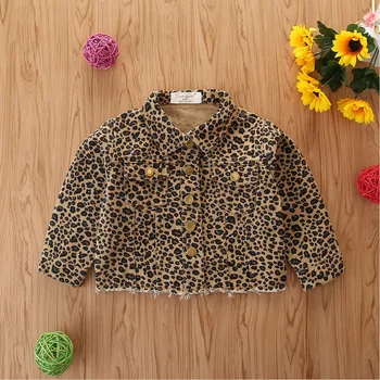 

Unisex Child Coat Children Clothing Boys Girls Jackets Autumn Winter 2020 New Casual Girls Denim Leopard Print Tops Coat