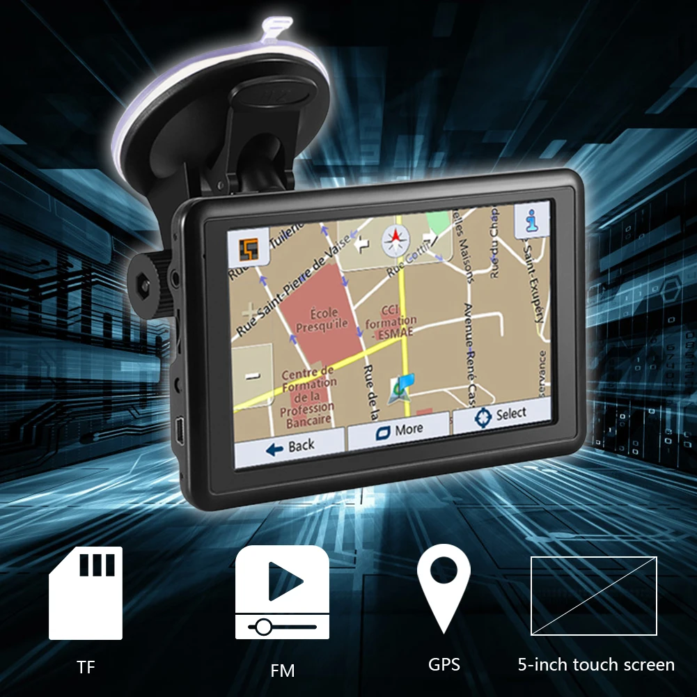 Автомобильный GPS-навигатор 5 дюймов TFT сенсорный экран HD GPS-навигация многоязычная