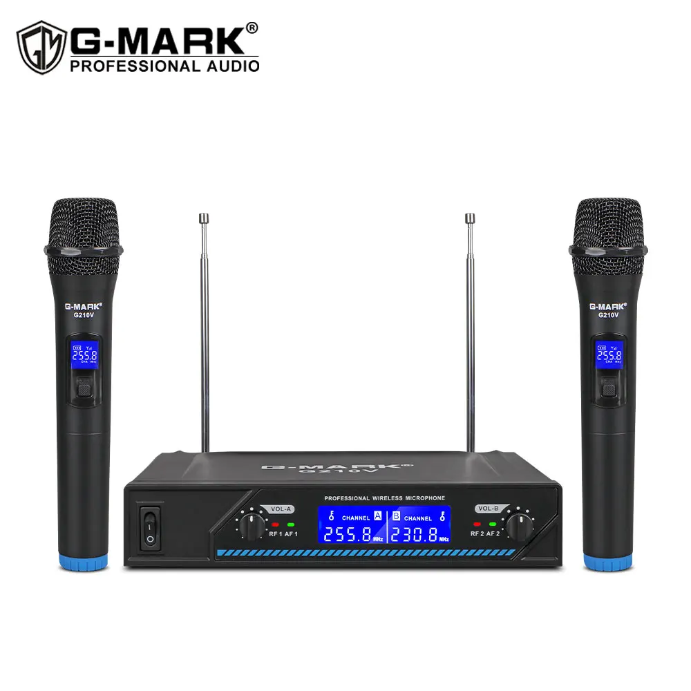G MARK G210V Беспроводной микрофон Профессиональный 2 Каналы караоке для вечерние