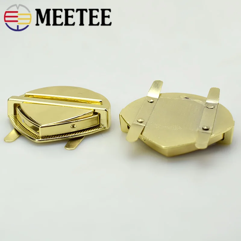 Meetee 2 шт. металлический замок для сумки застежка защелкивающаяся Поворотная