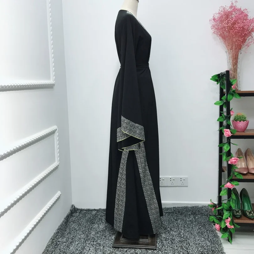 Роскошный Femme кимоно кафтан Handstudded платье из Дубая исламский, мусульманский платье хиджаб абайя Восточный халат из марокена Катар Оман Турецкая одежда