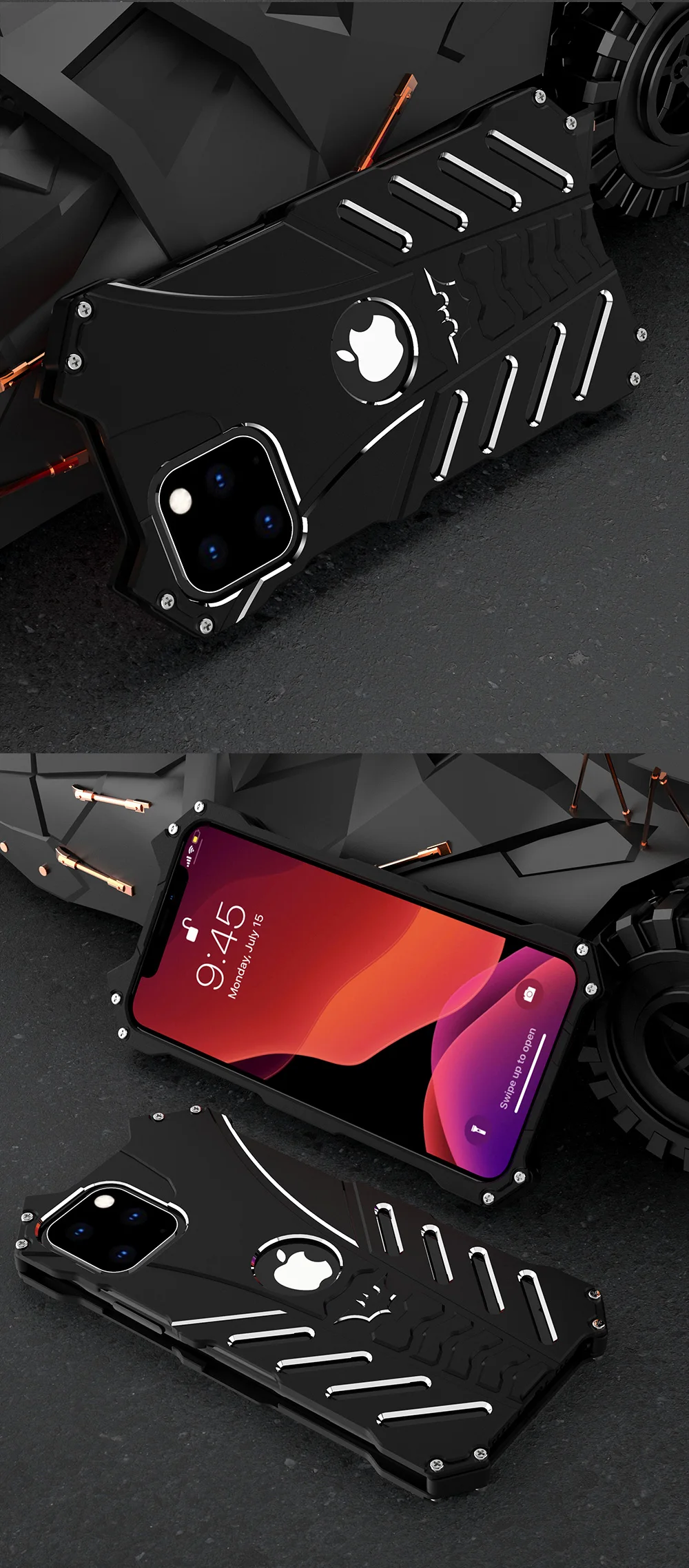 Металлический чехол на заднюю панель для iPhone 11 Pro Max X XS Max XR 6 7 8 6S Plus 5 5S SE 5C противоударный чехол с защитой от падения авиационного алюминия