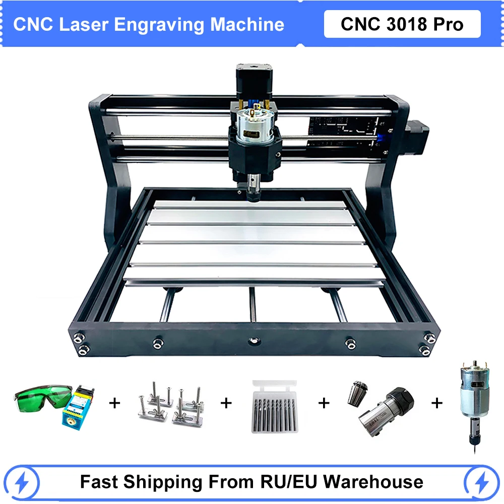 CNC 3018 Pro аппарат для лазерной порезки фрезерный станок работы по дереву с ЧПУ