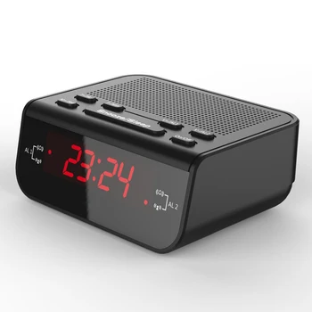 

2 In 1 FM Radio Time Display Clock Multi-Function Digital LED Alarm Clock With Backlight Snooze Mode Sleep Function EU Plug