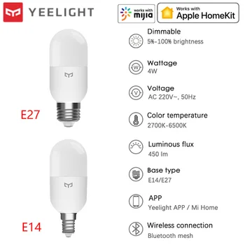 

Newest Yeelight Color Temperature Smart LED Bulb M2 E14 E27 Bluetooth Mesh App Control Work with Apple Homekit Mijia APP