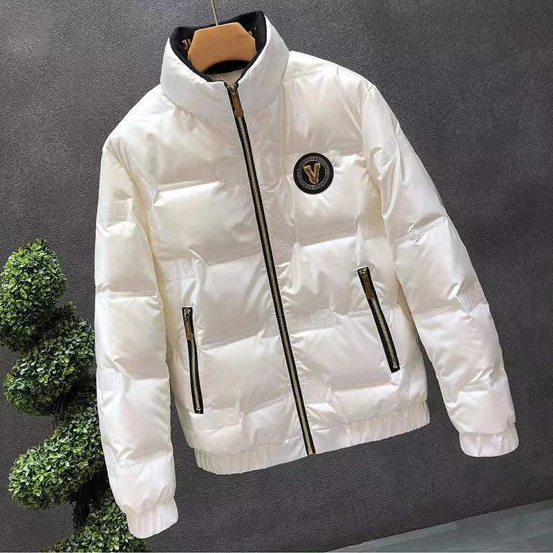 

Мужской пуховик, Зимняя Новая высококачественная Мужская куртка, повседневный утепленный мужской пуховик с воротником-стойкой и теплым белым утиным пухом