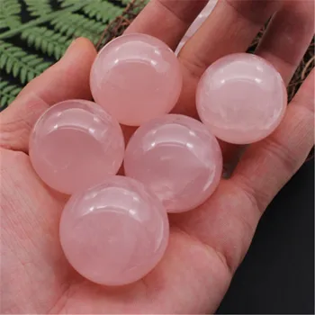 

Natural Pink Crystal Ball Pink Crystal Ball Raw Stone Polished Home Feng Shui Ornaments