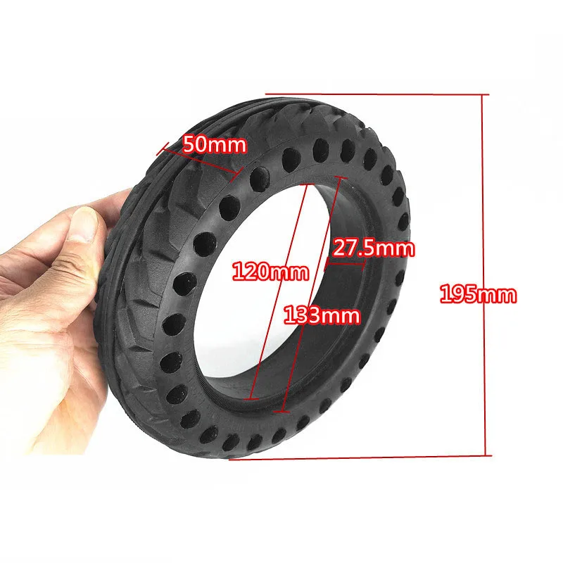

200x50mm / 8" Explosion-proof Electric Scooter Bike Tubeless Solid Tyre Rear Wheel Rubber Bee Hive Holes Tires Scooter parts