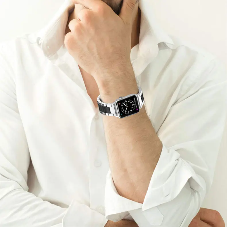 Нержавеющая сталь и керамики ремешок для apple watch series 5/4/3/2/1 наручных часов iwatch, ремешок, длина-44 мм, 40 мм, 42 мм, 38 мм, версия браслет аксессуары для часов