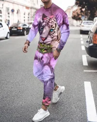 Ensemble 2 pièces pour homme, haut et pantalon, imprimé Smiley XX en 3D, Streetwear Hip Hop Harajuku, nouvelle collection printemps automne 2021 