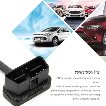 

Portable OBD Extension Cable Male To Female Connection Flat Line Professional Diagnostic Cable With Button Switch for Cars