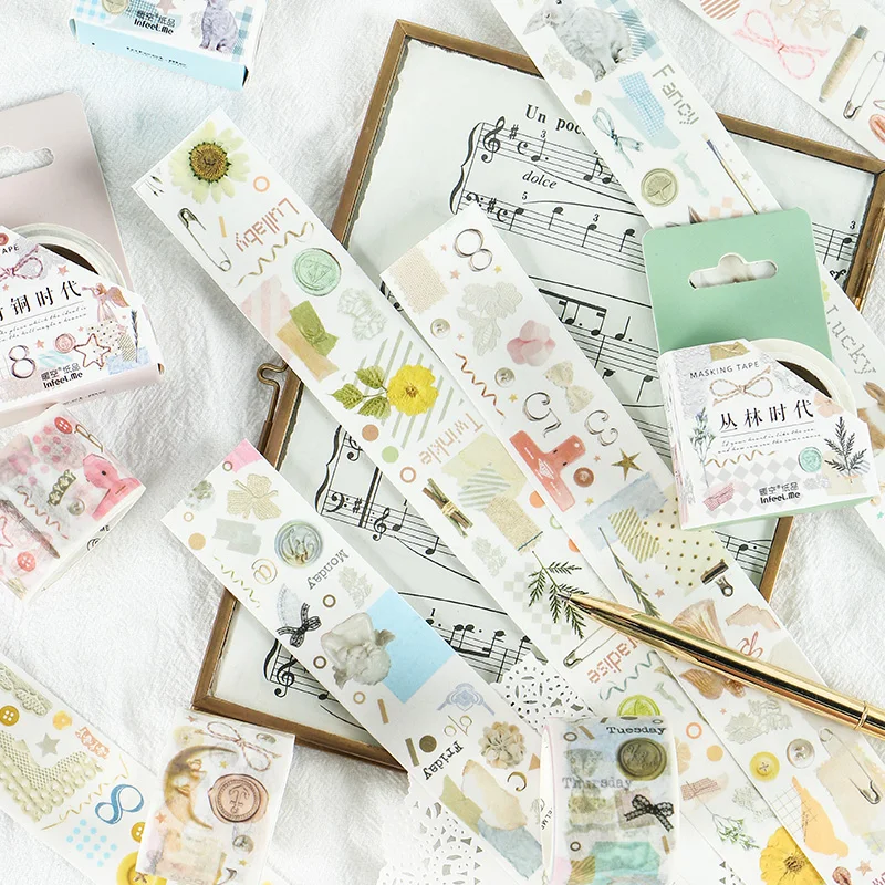 

Daily Life Girl HandBook Bullet Journal Washi Tape Set Adhesive Tape DIY Scrapbooking Sticker Label Masking