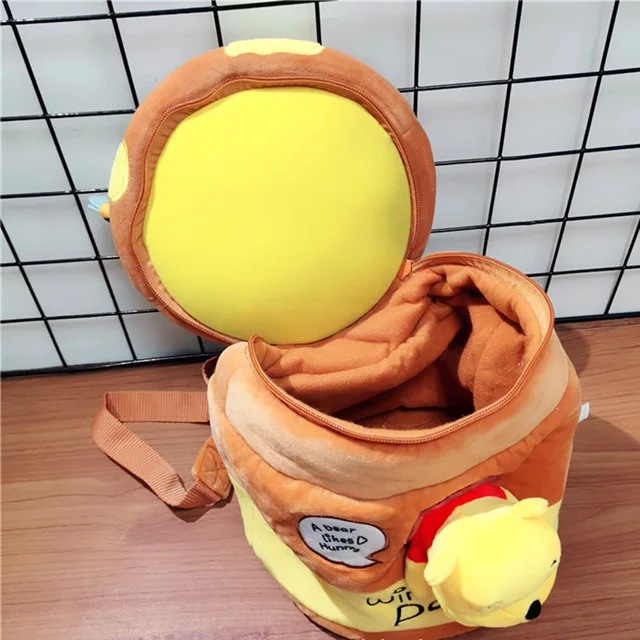 Disney Japanese Style Winnie The Pooh Kawaii Honeypot Stuffed Plush Backpack Anime Pooh Plush Bucket Bag Gift For Kid Backpack 5