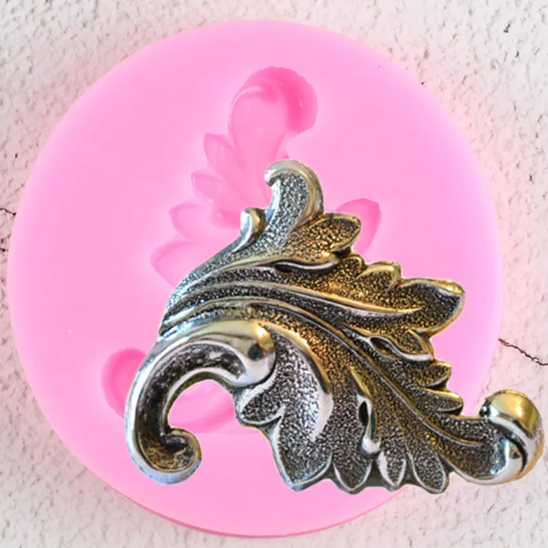 

3D Craft Scroll Leaves Border Silicone Mold Baroque Relief Cupcake Topper Fondant Cake Decorating Tools Candy Chocolate Moulds