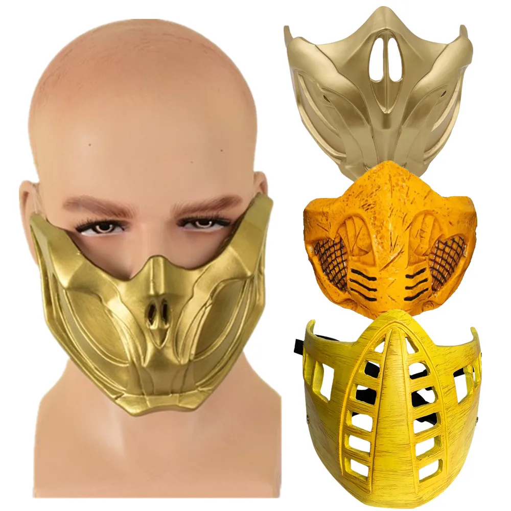 

Mortal Kombat 11 Scorpion Hanzo Hasashi Cosplay Resin Mask Helmet Latex Masks Halloween Party Carnival Costume Props