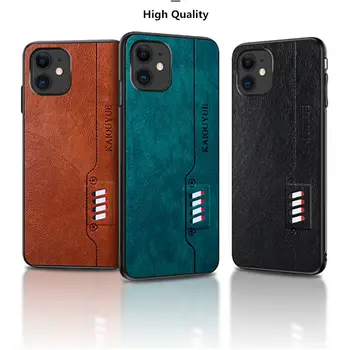 

50pcs/lot PU Leather Soft Edge Back Phone Case For iPhone 11 Pro Max XR XS Max 7 8 6 6S Plus SE 2 Cover Coque