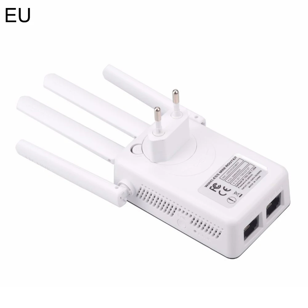 300Mbps Wireless WIFI Repeater Booster Extender WIFI Router Home Network 802.11b/g/n RJ45 2 Ports Wilreless-N Wi-fi - Color: White