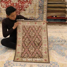 Yilong 2'x3' ручная работа шелковый ковер изысканный маленький тавризский ковёр(SL911A2x3
