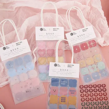 

Character Dot Heart Expression Journal Decorative Translucent PET Stickers Scrapbooking Stick Label Diary Stationery Album