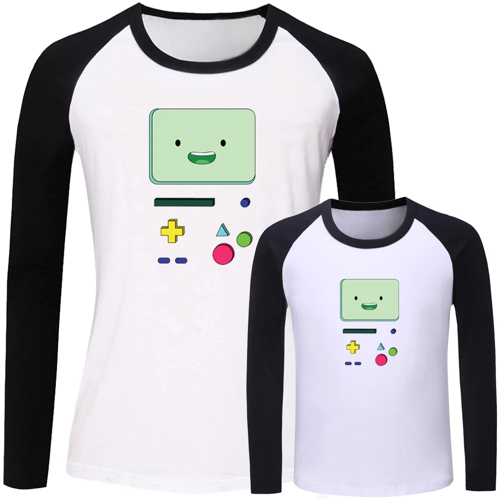ADVENTURE TIME FINN собака Jake дизайн одинаковые комплекты для семьи футболка с длинными рукавами для мамы и дочки топы с принтом для женщин и девочек подарок