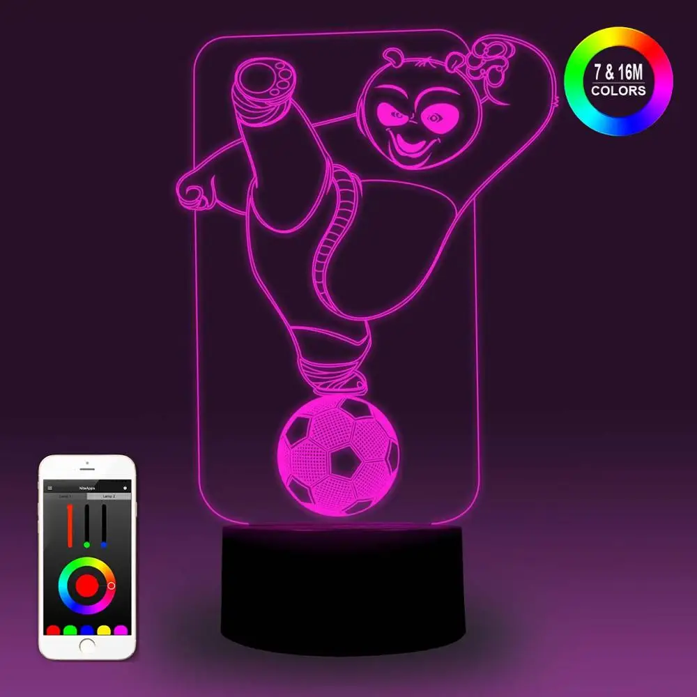 NiteApps 3D кунг фу Панда игра Футбол ночник настольная лампа иллюзия Лампа подарок на