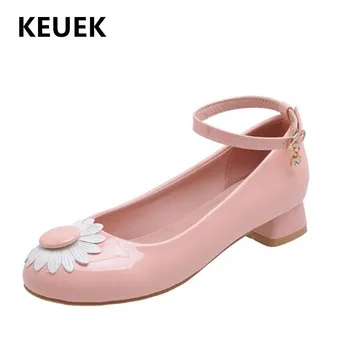 

New Children Shoes Girls High Heels Princess Baby Student Spring/Autumn Moccasins Kids Comfortable Toddler Leather Shoes 02C