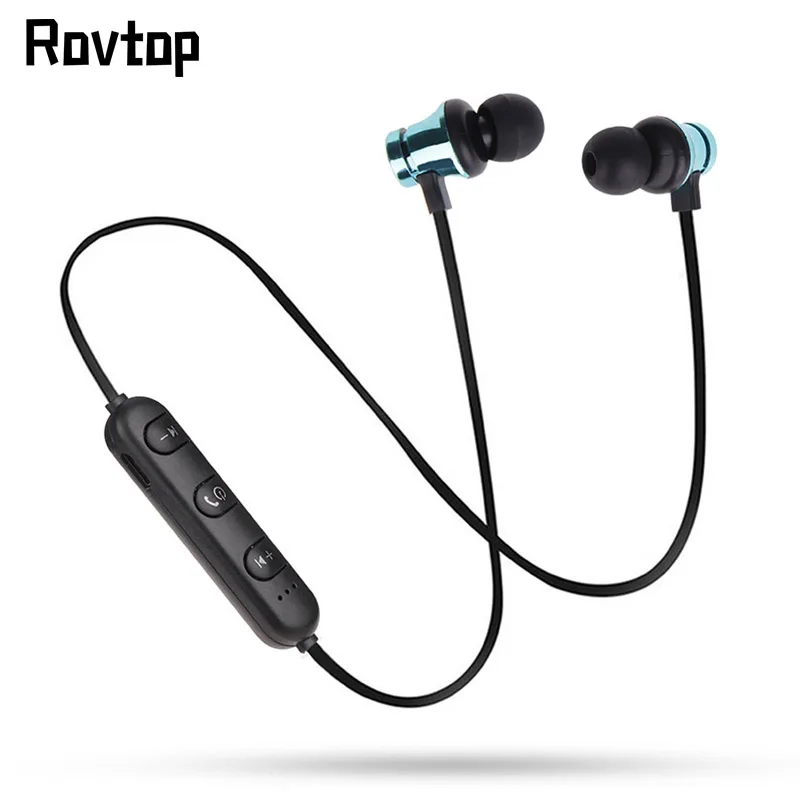 Беспроводные Bluetooth наушники Rovtop магнитные для iPhone Samsung Xiaomi Спортивные громкой