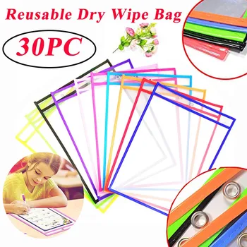 

1 PC Reusable Dry Erasable Pockets Transparent Write And Wipe Drawing Board Dry Brush Bag File Pocket For Teaching Kids Pastels