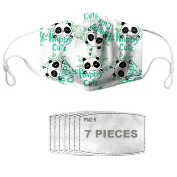 

NOISYDESIGNS Mouth Masks With 7pcs Filters Reusable Anti Dust Face Mascarillas Washable Pandas Prints For Women Mundschutz Maske