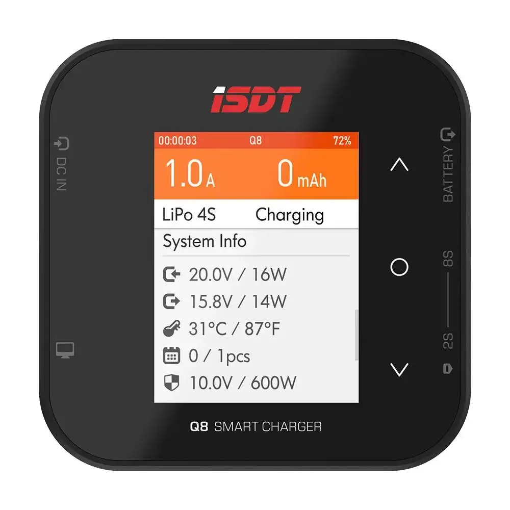 Карманное балансирующее зарядное устройство LeadingStar Q8 Lite 500 Вт 20 А 2-8S для моделей