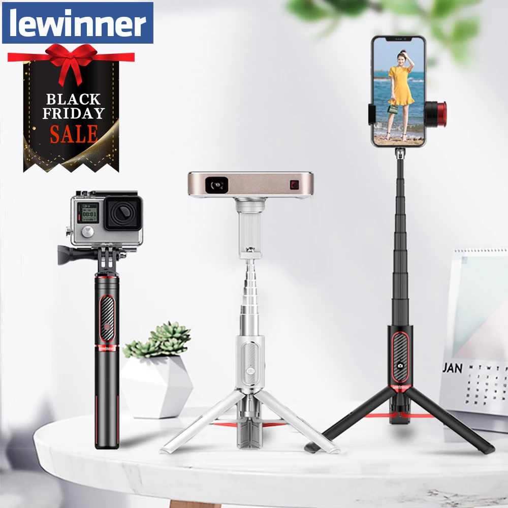 Lewinner LW-202pro Спорт все в одном портативный bluetooth штатив селфи палка монопод для Gopro 7 6 5 Спорт действий 1/4 винт вид