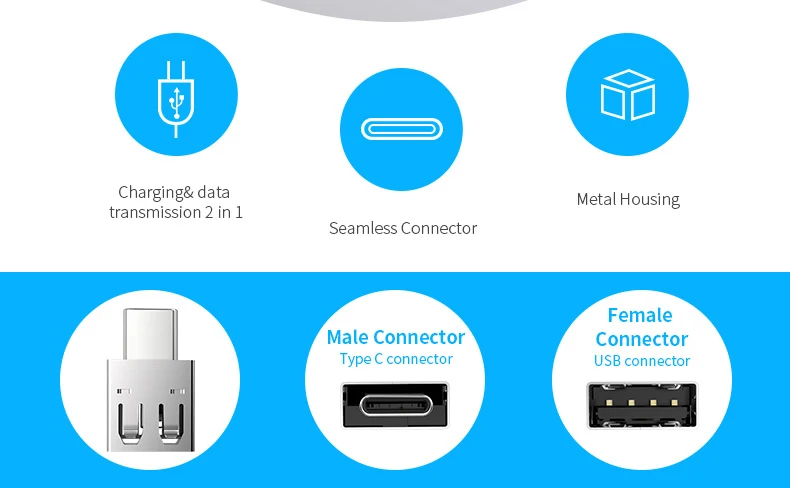 Ginsley адаптер USB type C к USB2.0 адаптер Thunderbolt 3 type-C адаптер OTG кабель для Macbook pro Air samsung S9/10 USB OTG