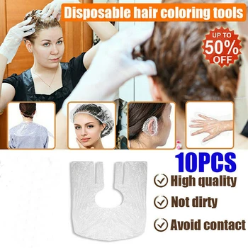 

10pcs/set Disposable Hair Coloring Tool 6PCS/Set Disposable Shower Cap Gloves Shawl Woman Toiletry Kits Home