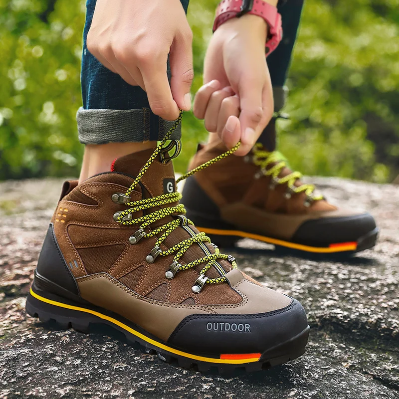 Профессиональная Мужская походная обувь; уличные водонепроницаемые походные кроссовки; Мужская дышащая обувь для альпинизма; нескользящая спортивная обувь