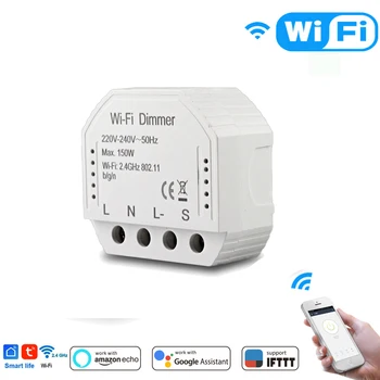 

Wifi Smart Light 2 Way LED Dimmer Switch Breaker Module Smart Life/Tuya APP Remote Control Works Alexa Echo Google Home IFTTT
