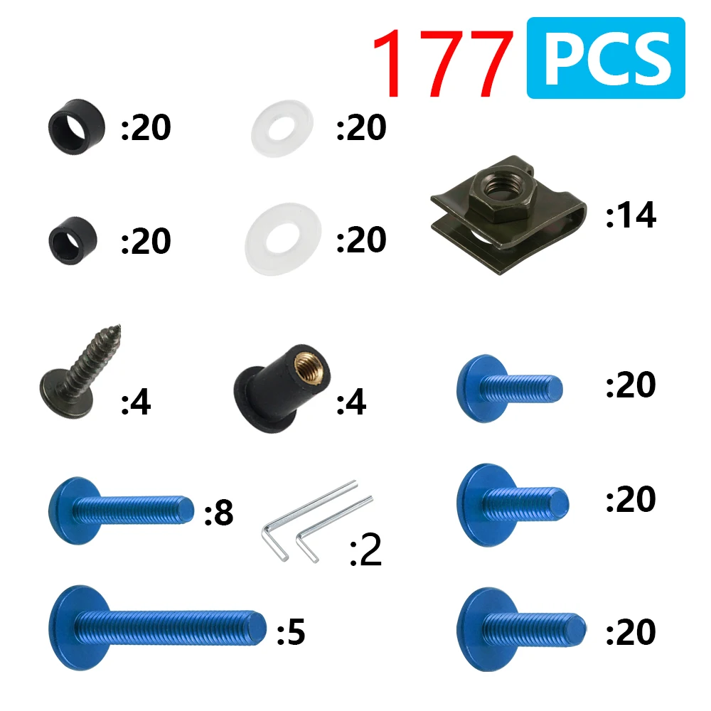 Motorcycle Body Fairing Bolt 177pcs For Suzuki GSXR 600 1000 Bandit 1200 1250S V-Strom SV Hayabusa RG GS Katana 750 GSX TL 1000S