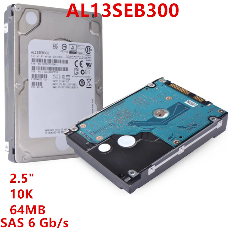 

New Original HDD For Toshiba Brand 300GB 2.5" 10K SAS 6 Gb/s 64MB For Internal HDD For Enterprise Class HDD For AL13SEB300