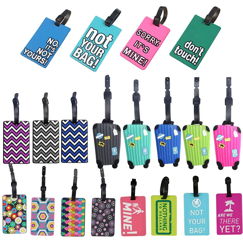 Etiqueta de silicona para maleta, etiqueta identificadora de identificación de nombre, accesorios de viaje, PVC, 2020x10,5 cm, novedad de 6,5