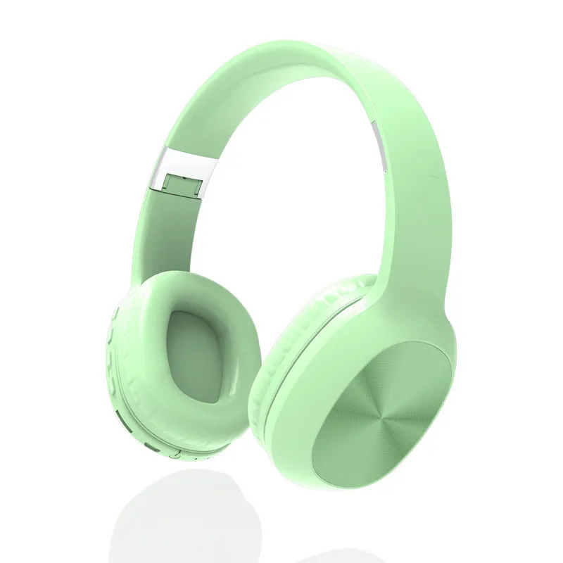 Спортивная настоящая стерео Беспроводная гарнитура 5,0, bluetooth-гарнитура, наушники с функцией вызова, складная конструкция, портативная TF карта 3,5 мм F4044 - Цвет: Зеленый