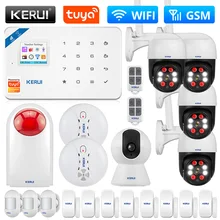  KERUI W181 Tuya Smart WIFI GSM Security Alarm System Works With Alexa Home Motion Detector Door Window Sensor IP Camera 