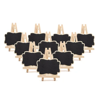 

10Pcs Mini Wooden Blackboard Message Chalkboard Table Number Wedding Party Decor 7*9*1.2cm