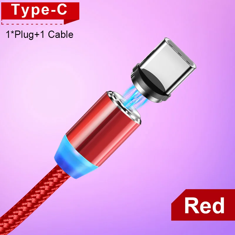 Магнитный кабель Олаф usb type C/Micro usb кабель для iphone XR 7 Xiaomi быстрое зарядное устройство кабель Microusb Кабели для мобильных телефонов USB C шнур - Цвет: Red Type C Cable
